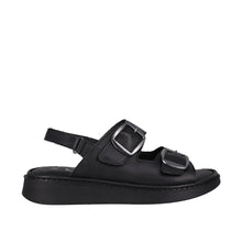 Load image into Gallery viewer, Cabello Zadie Black &amp; Cream, Padded Innersole &amp; All 3 Adjustable Velcro Straps
