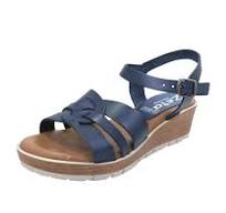 Load image into Gallery viewer, Zeta Jasmine Red &amp; Navy, Wedge Heel
