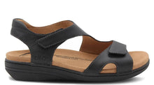 Load image into Gallery viewer, Taos Serene Caramel &amp; Black, Sculptured Arch Support, Wider Width, Padded Innersole &amp; Adjustable Velcro Straps
